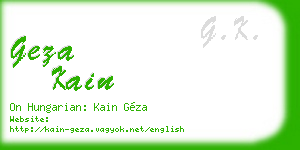 geza kain business card